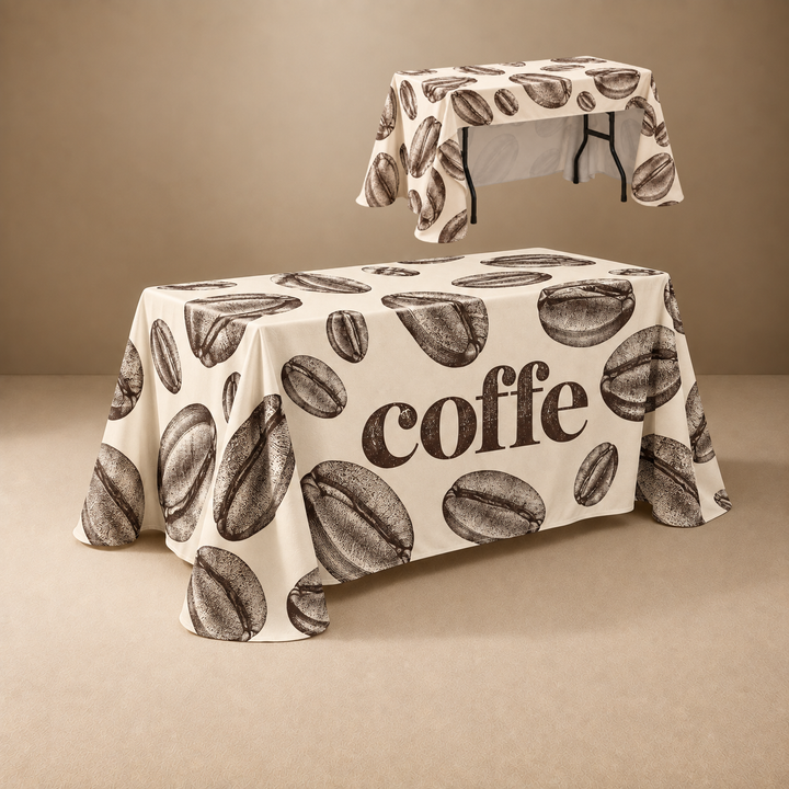4ft Throw 3 Sided Custom Printed Table Cover – All Over Print