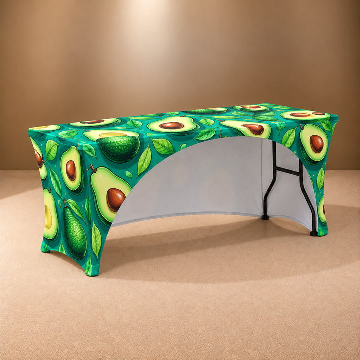 8ft Stretch 3 Sided Custom Printed Table Cover – All Over Print