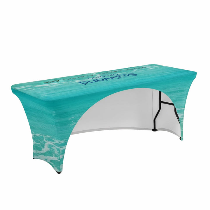 8ft Stretch 3 Sided Custom Printed Table Cover – All Over Print