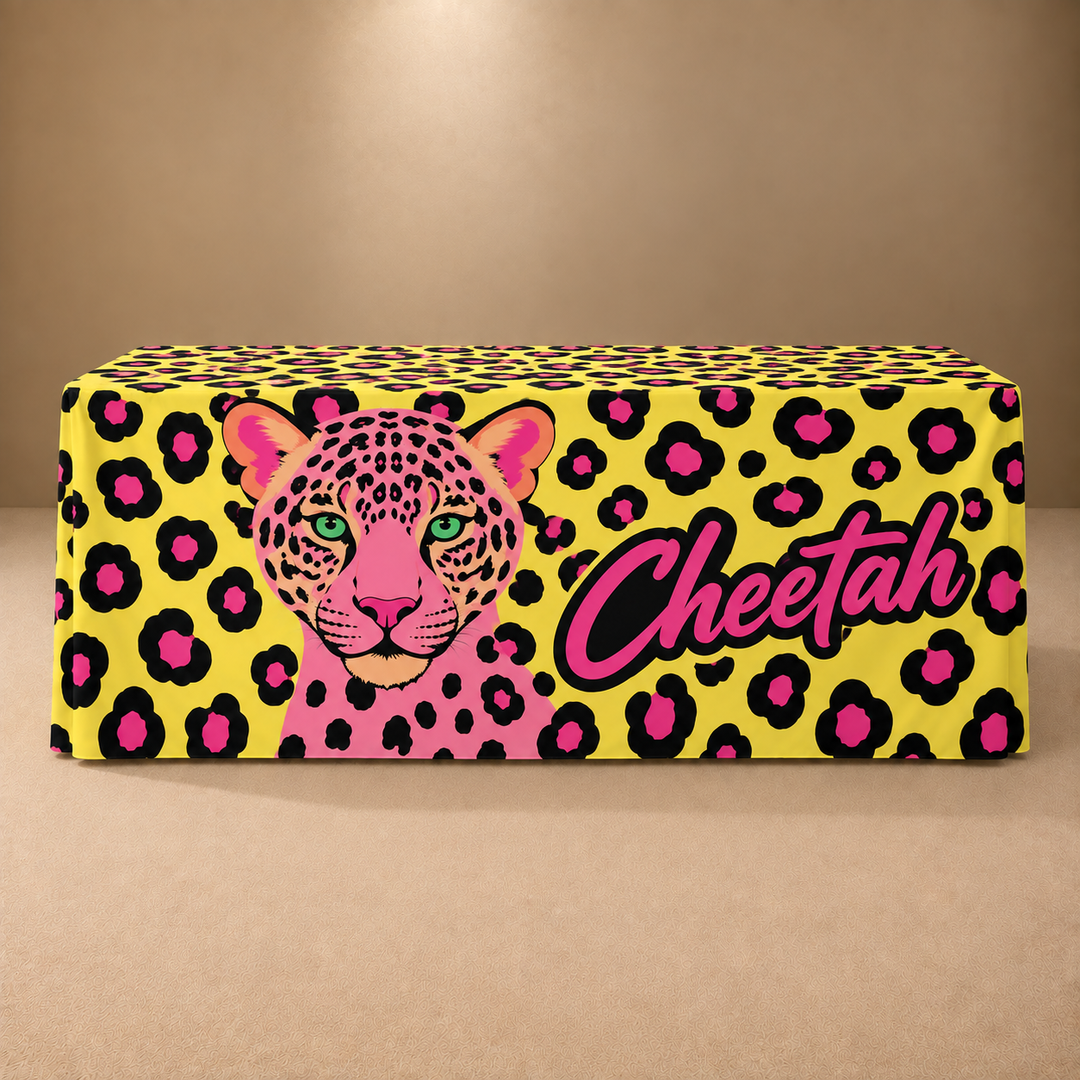 8ft Fitted Custom Printed Table Cover – All Over Print