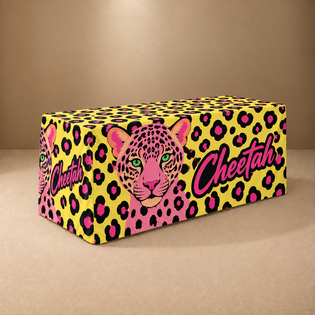 8ft Fitted Custom Printed Table Cover – All Over Print