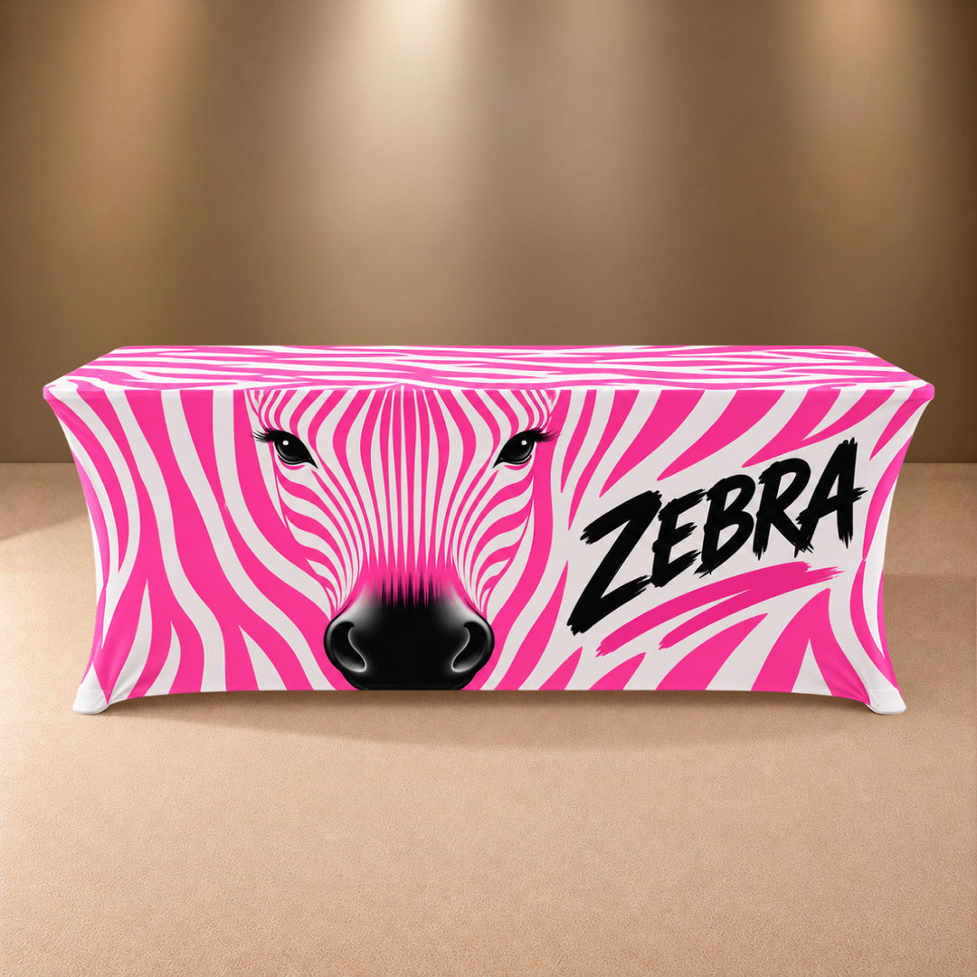 8ft Stretch Custom Printed Table Cover – All Over Print