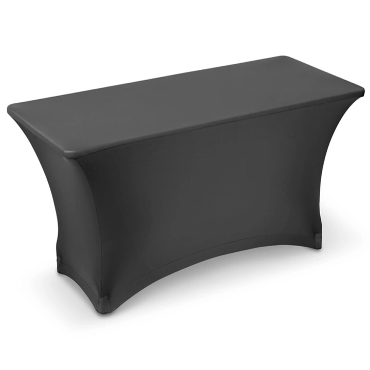 4ft Stretch Table cover - Black - BLANK (C)