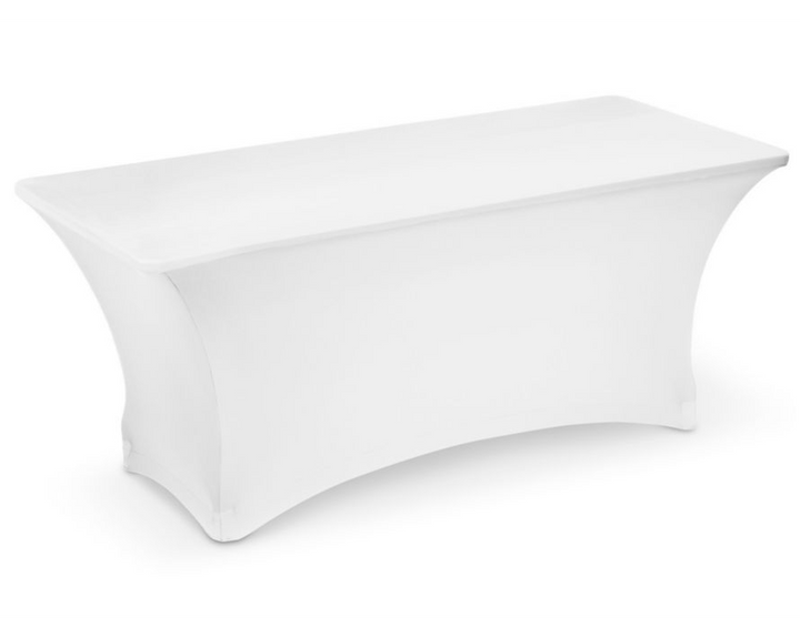 6ft Stretch Table cover - White - BLANK (C)