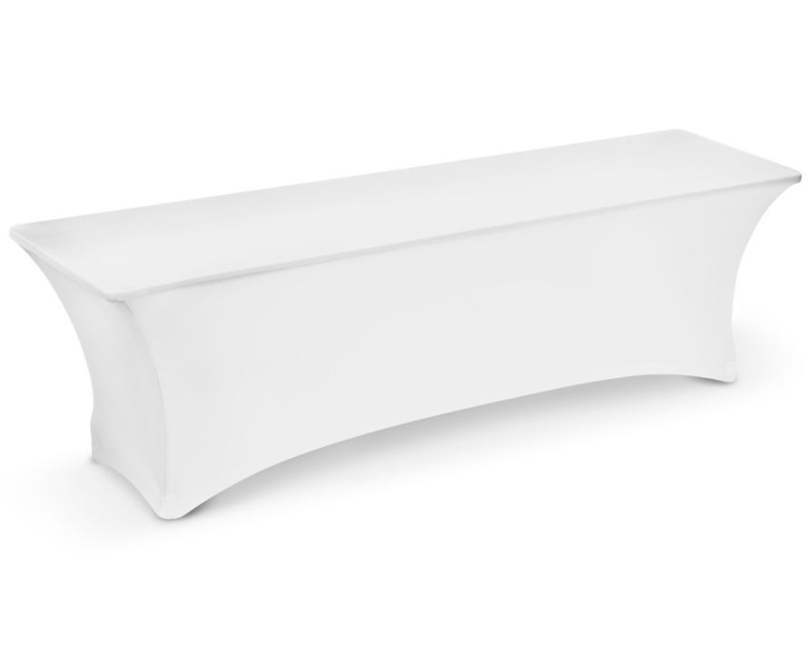 8ft Stretch Table cover - White - BLANK (C)