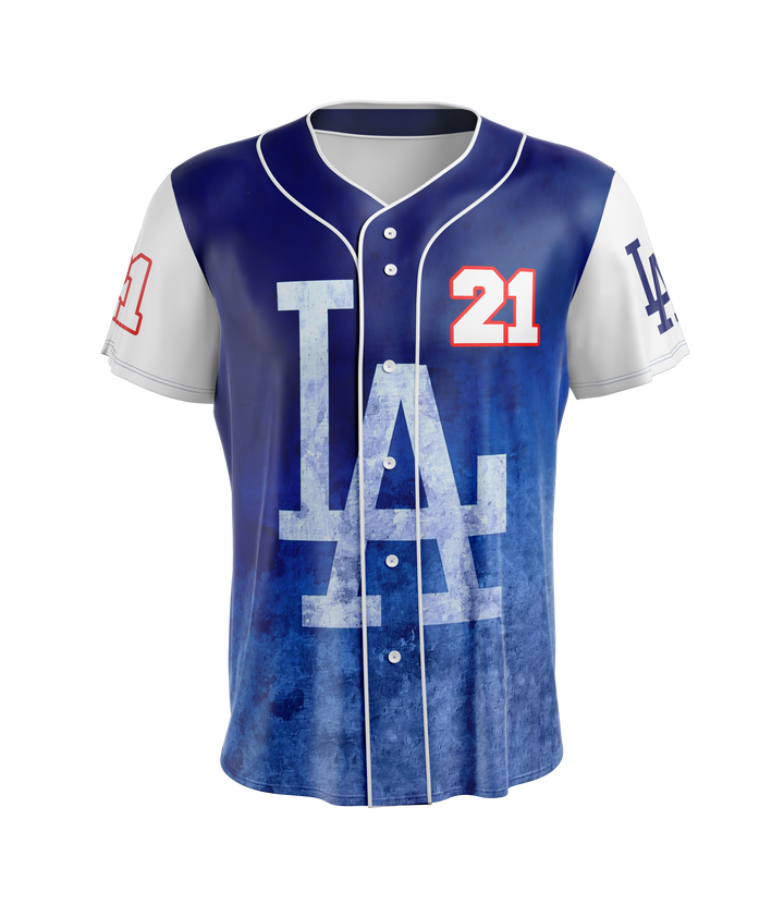Jersey de béisbol personalizado con botones completos