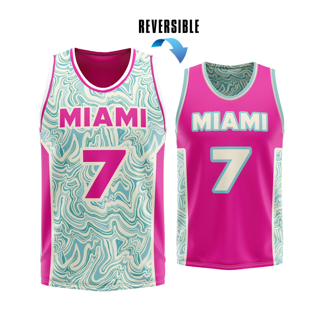 Custom Round Neck Basketball Jersey Reversible (C)