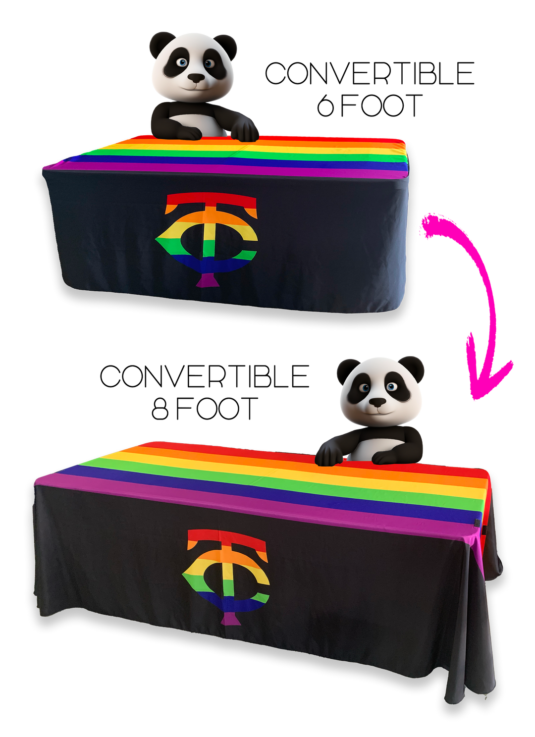 Convertible Table Throw (Black or white Velcro only) (C)