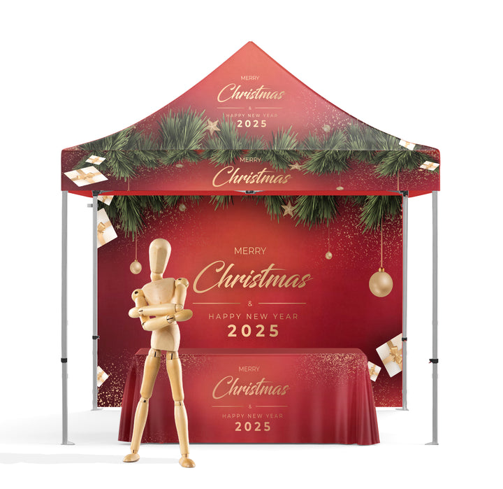 Prime Pop Up Canopy Tent 10ft x 10ft + Backwall + Throw Tablecover (C)