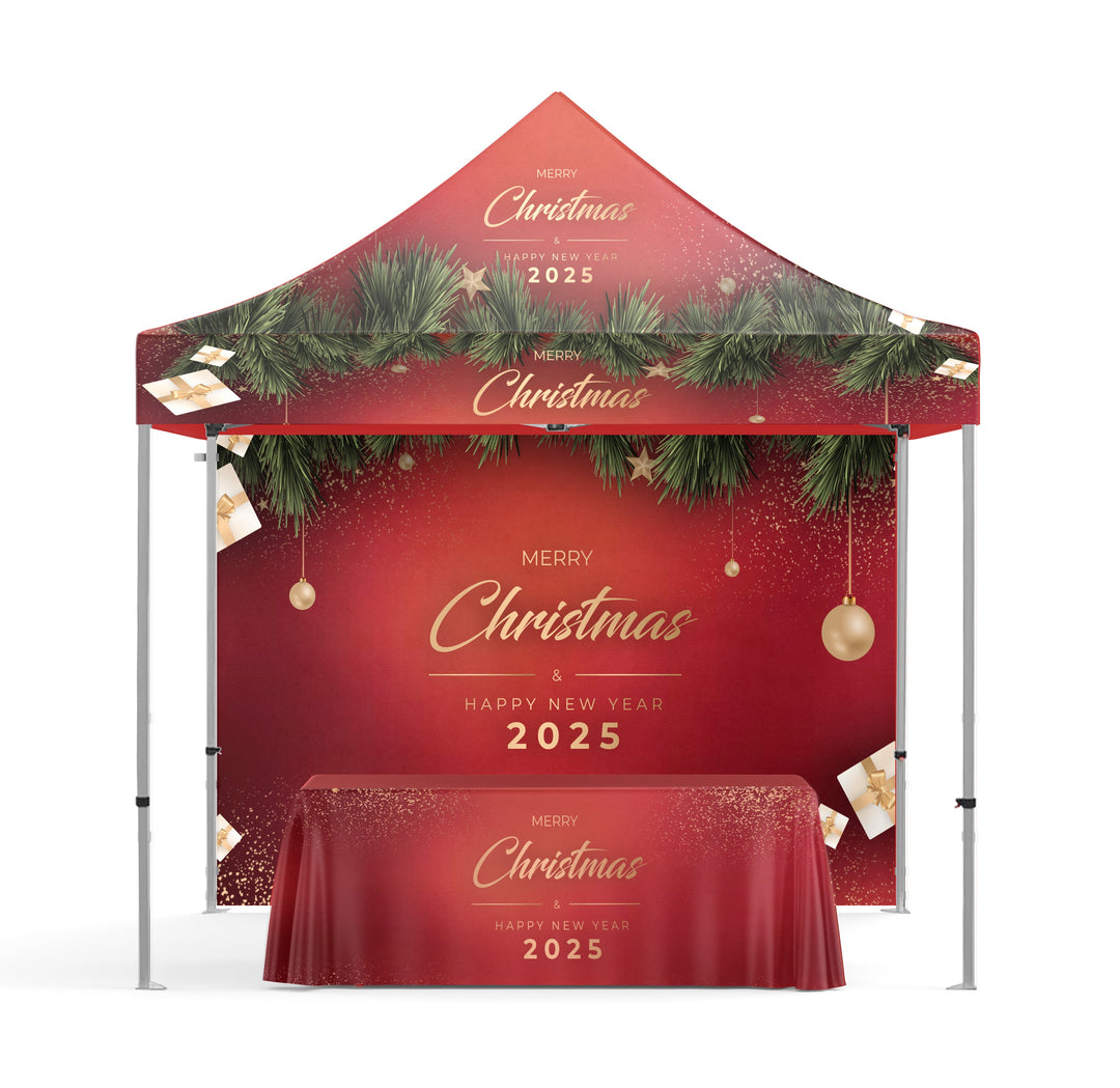 Prime Pop Up Canopy Tent 10ft x 10ft + Backwall + Throw Tablecover (C)