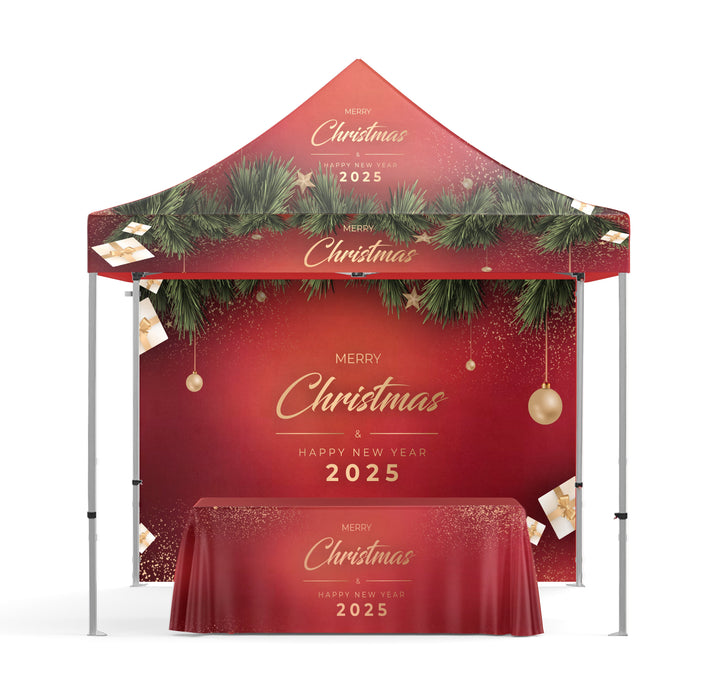 Prime Pop Up Canopy Tent 10ft x 10ft + Backwall + Throw Tablecover (C)