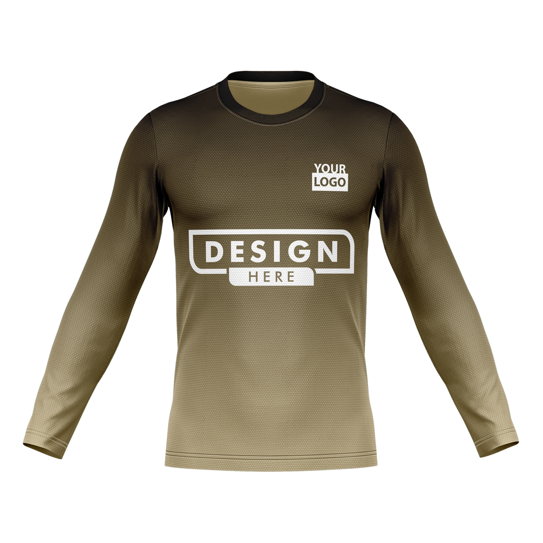 Custom Men's Crew Neck Long Sleeve Jersey (C)