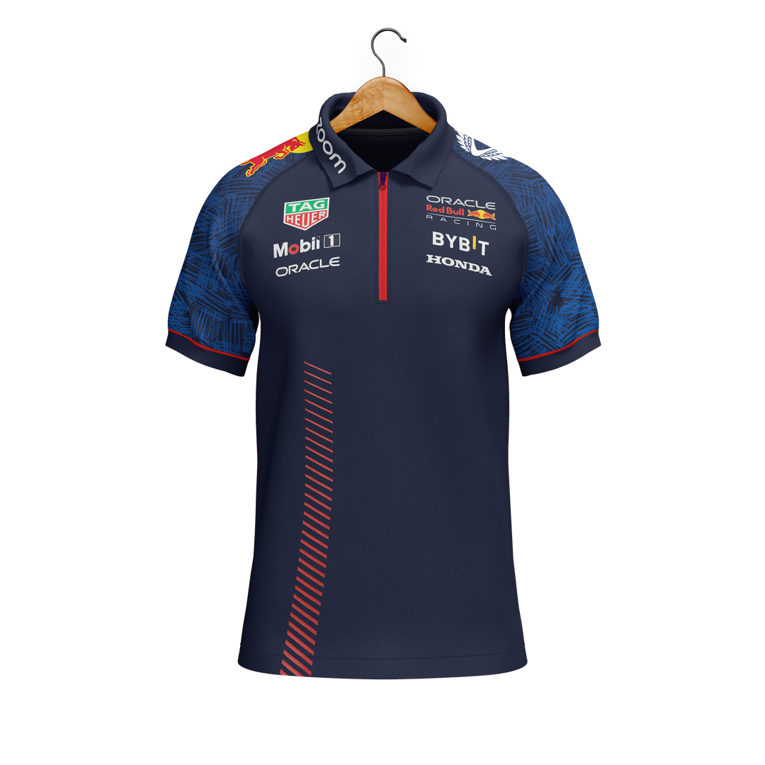 Custom Men's Zip-Neck Polo Shirt (C)