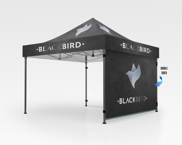 Prime Square Steel Pop Up Canopy Tent 10ft x 10ft with Back Wall (C)