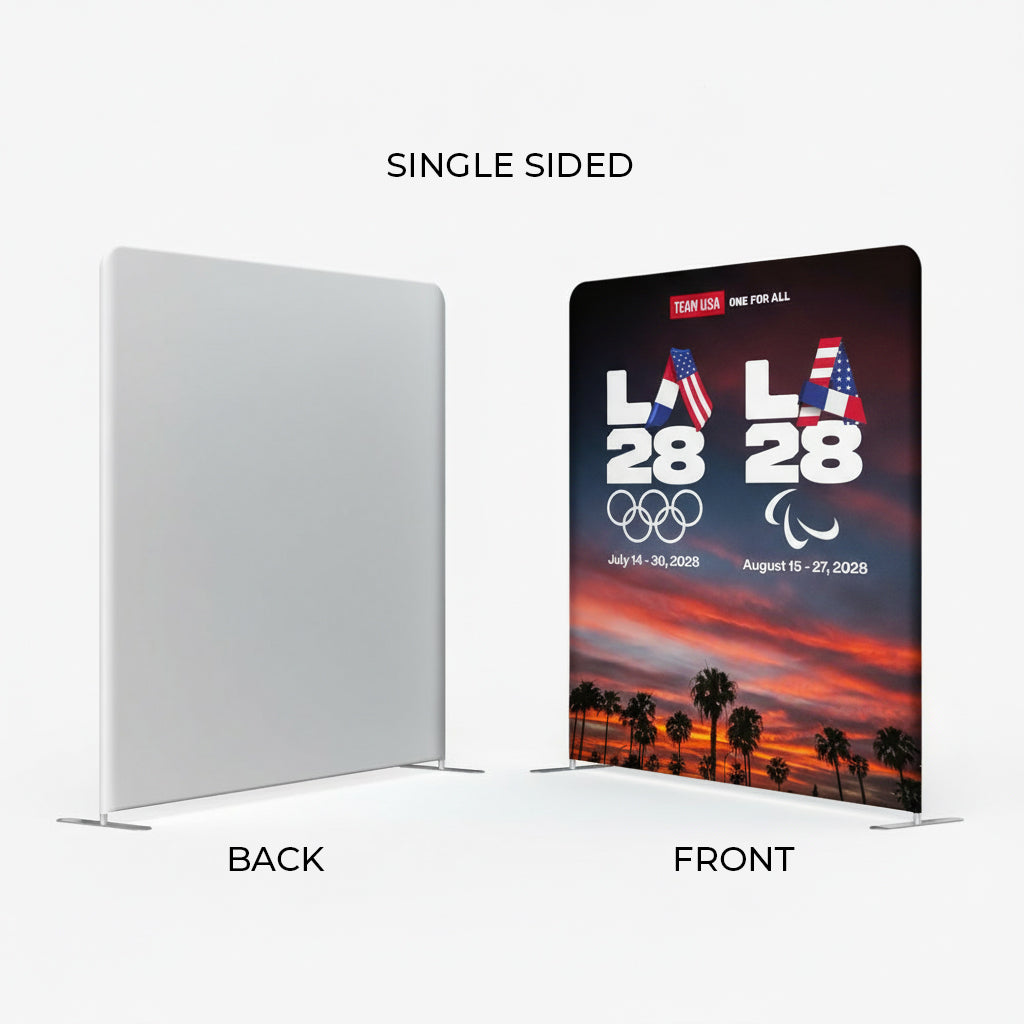 Single-sided display with front and back views, featuring Olympic branding.