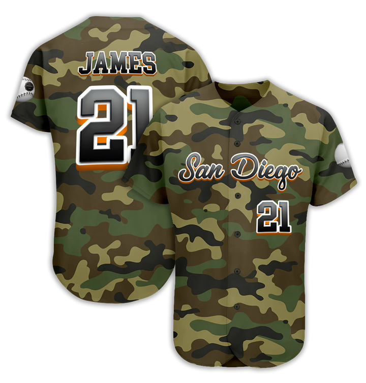 Custom Full Button Baseball Jersey (C)