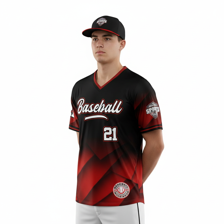 Custom V-neck Baseball Jersey (C)