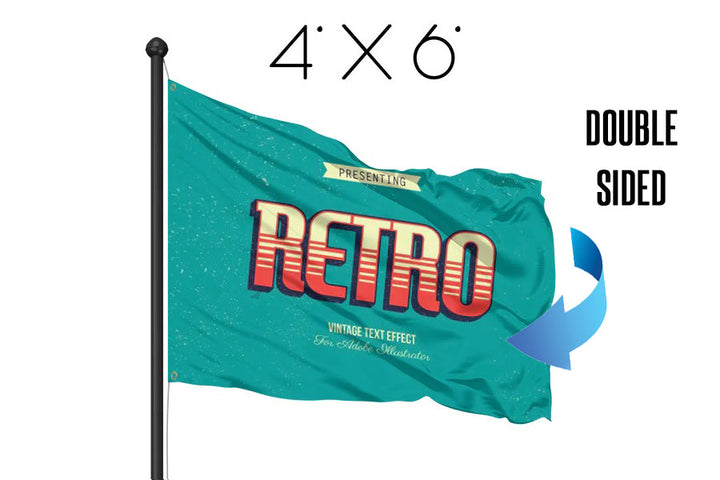 Double Sided Custom Flags 4' x 6' (C)