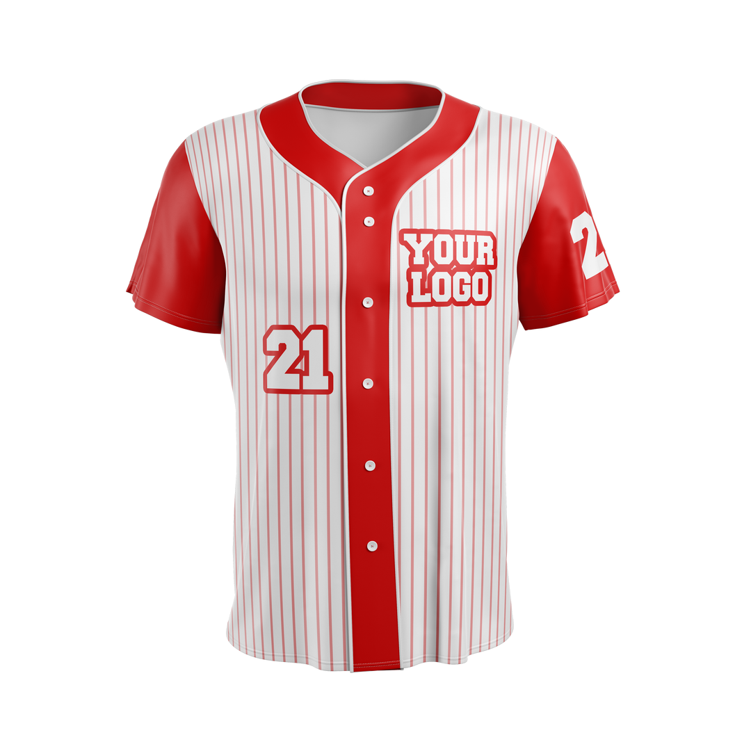 Custom Full Button Baseball Jersey (C)