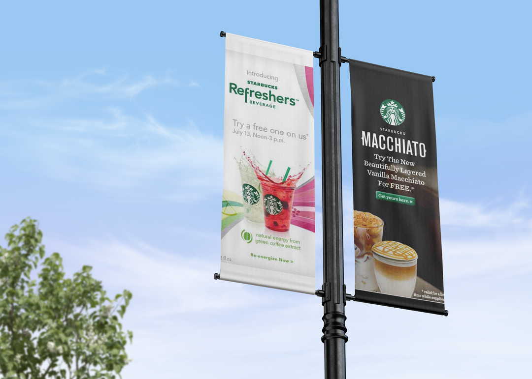 Custom Pole Banner 2.5' W X 5' H (C)