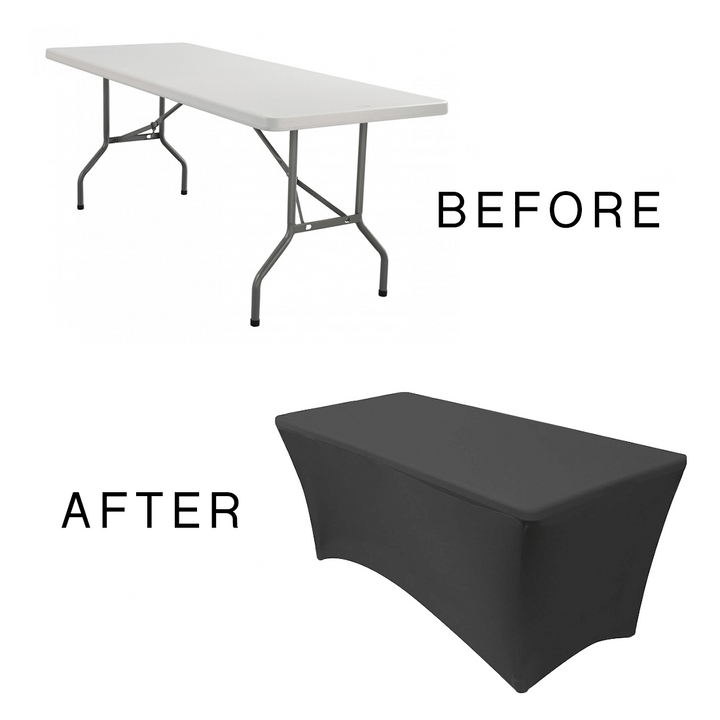 8 ft Stretch Tablecover (3 Sided) Open Back STRETCH (C)
