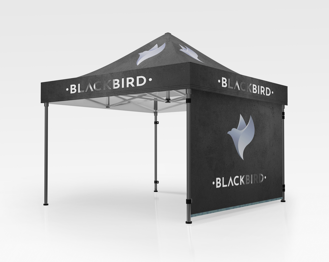 Prime Square Steel Pop Up Canopy Tent 10ft x 10ft with Back Wall (C)
