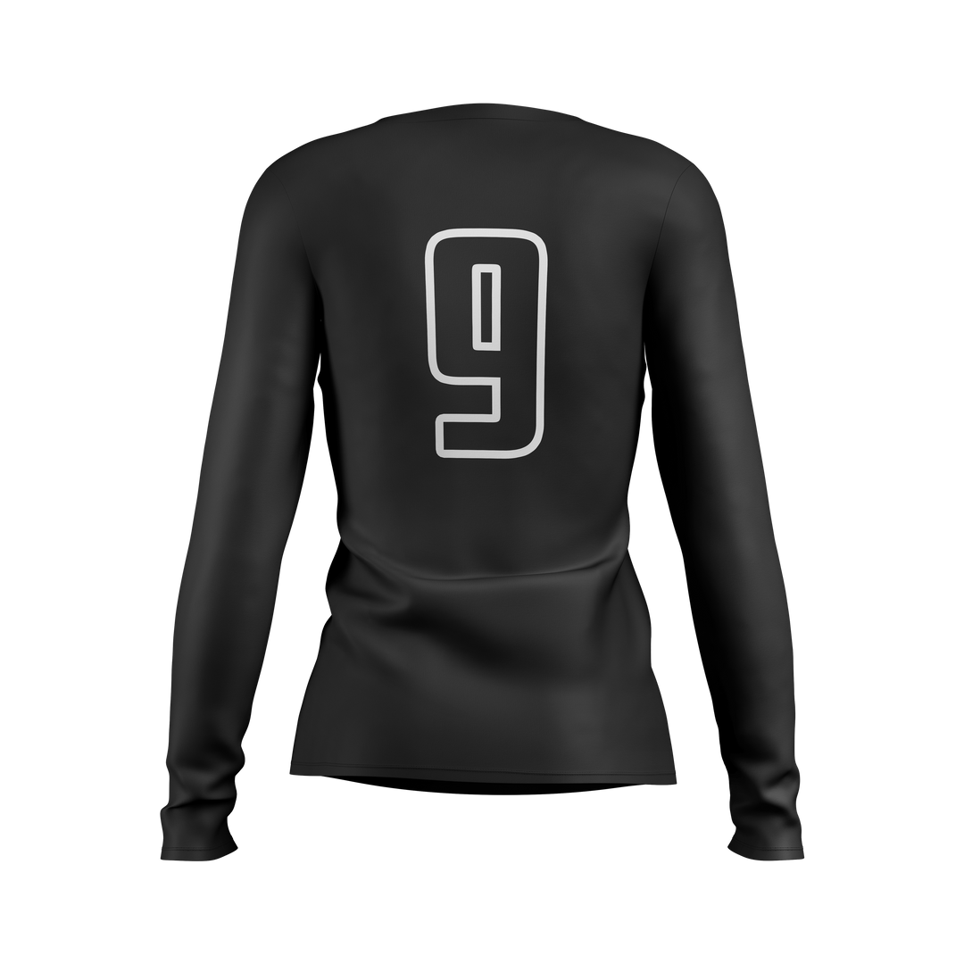 Custom Women's V-Neck Volleyball Long Sleeve Jersey - Spandex Poly (C)