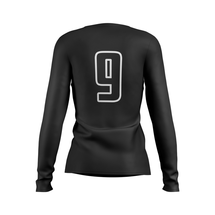 Custom Women's V-Neck Volleyball Long Sleeve Jersey - Spandex Poly (C)